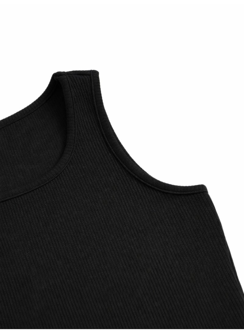 نايلتون طقم ملابس بناتي مكون من توب قصير مضلع وشورت عالي الخصر.  طقم ملابس كاجوال للأطفال - توب قصير وشورت برباط - Image 5